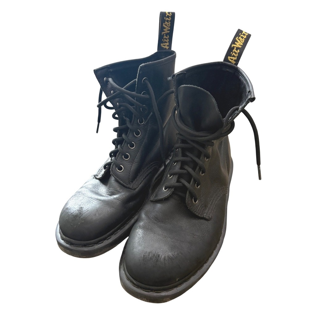 Dr. Martens 1460 Pascal Black Leather Boots Mens US 10 UK 9 8-Eye Combat Boots